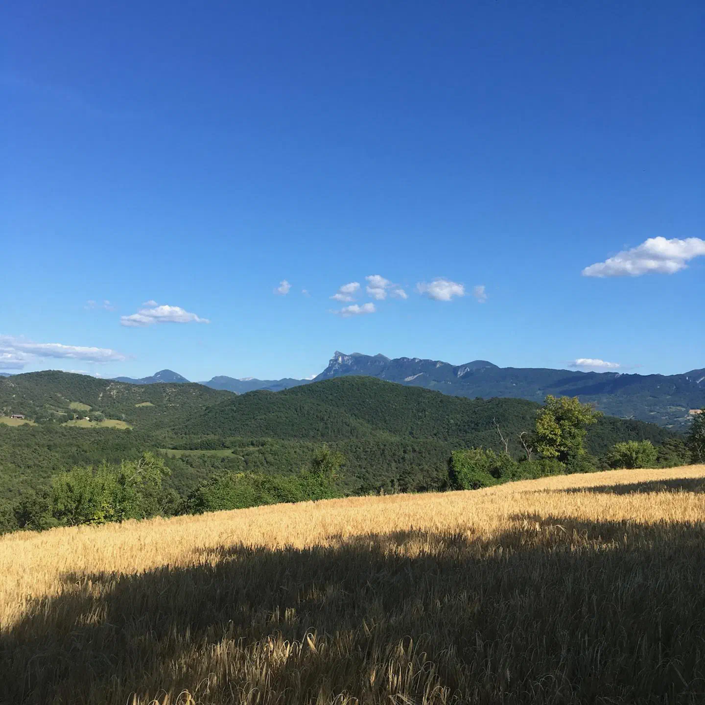 Sur une crête, en direction du village de Suze.