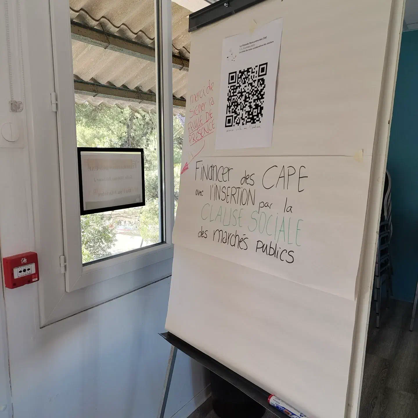 Panneau d’accueil d’un atelier organisé à la Grande Rencontre des CAE 2025 (octobre 2025).